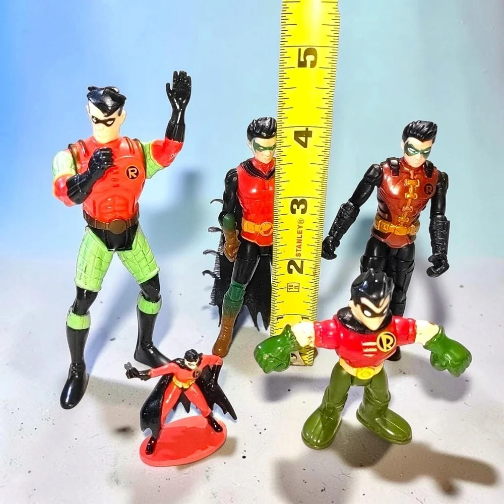 DC Comics Robin Action Figure Lot 5pc Batman Superhero Toy Mixed Eras Figures